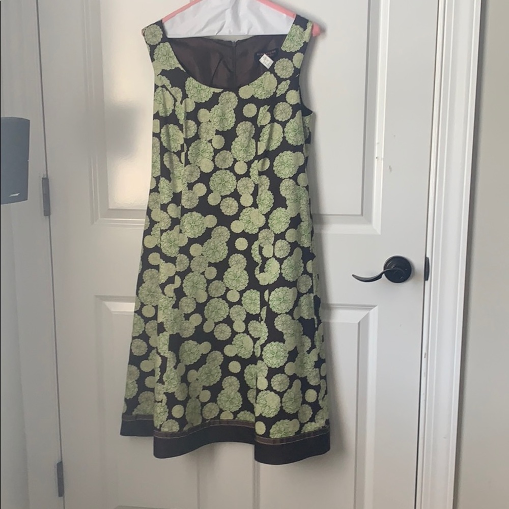 Brown and green dress